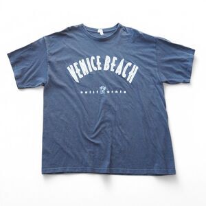 Vintage Venice Beach California Short Sleeve T-Shirt Black / White Men's 2XL‎